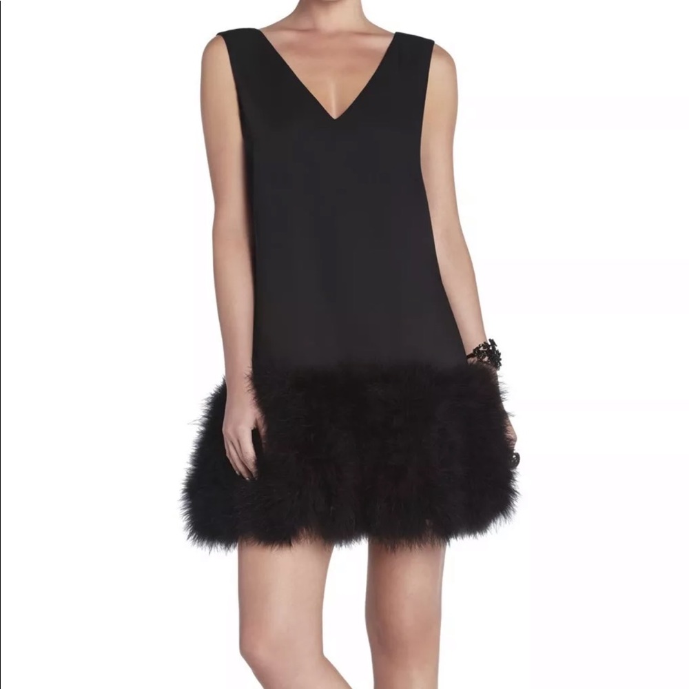 Bcbg maxazaria jamysen dress mink like feather hem